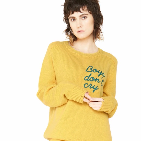 Chaser Bright Yellow Sandrine Rose Sweater Boys Don’t Cry - Picture 2 of 8